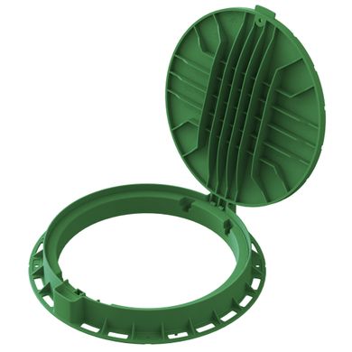 Купити Люк пластиковий зелений VODALAND 1,5 т d600 мм фото та ціна