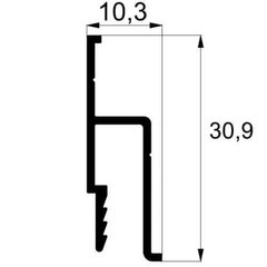 Профіль для натяжної стелі h-подібний ПАС-3022 перф. 2м